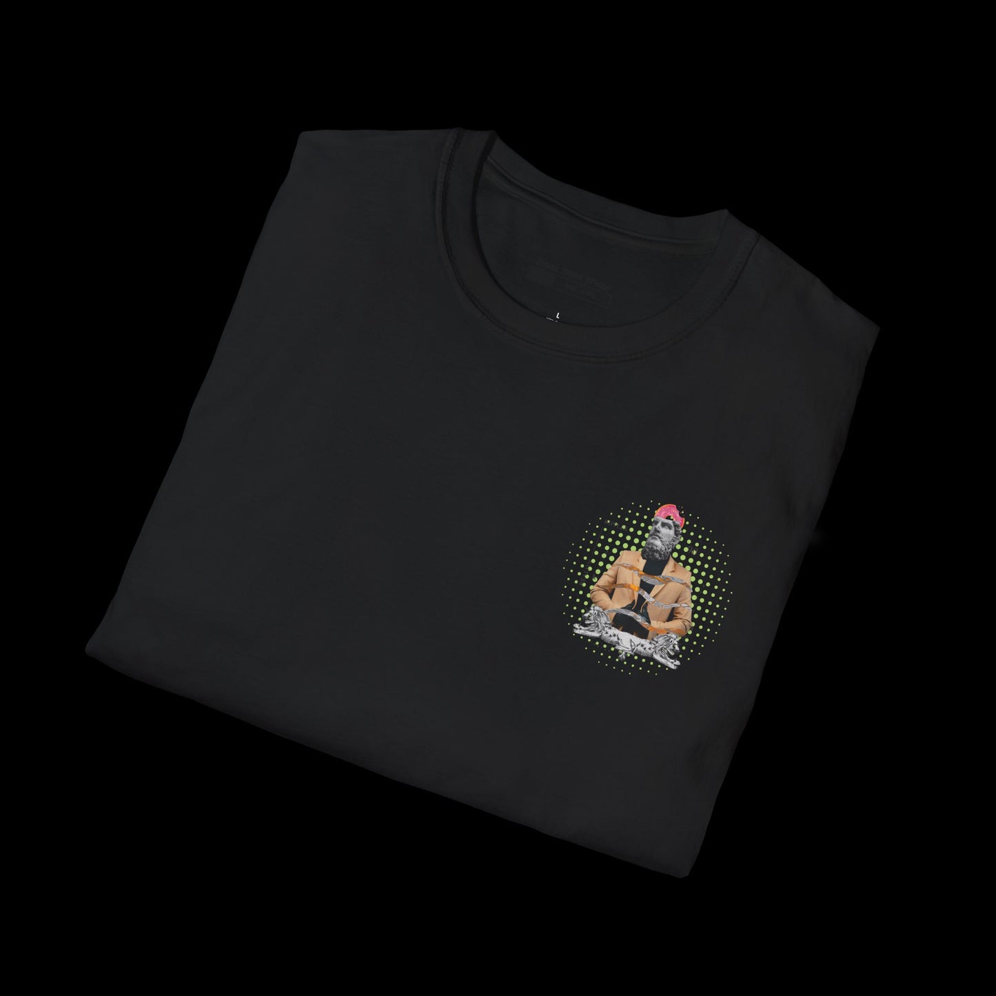 Doughnut Greek Head Collage Tee | Whimsical Urban Art