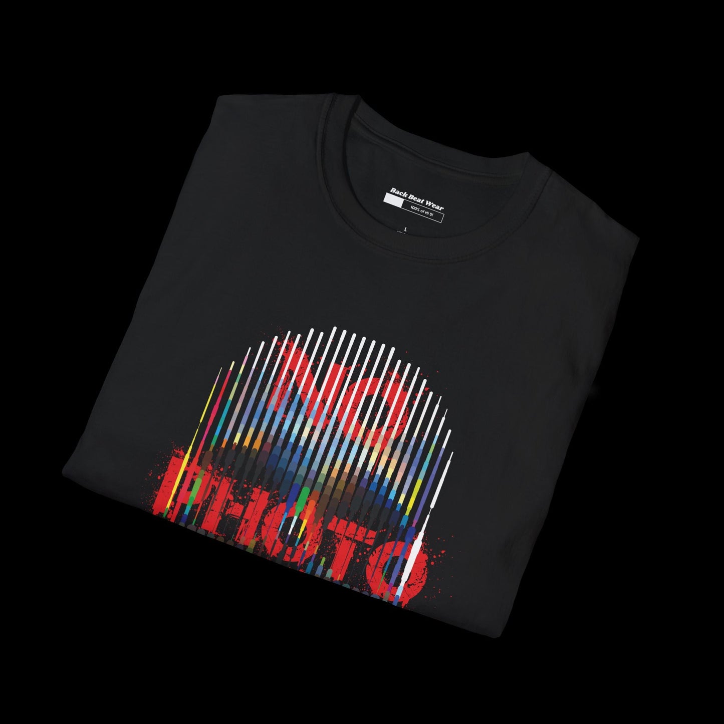 No Photo Policy: Glitch Skull Front Print BackBeat Wear T-Shirt