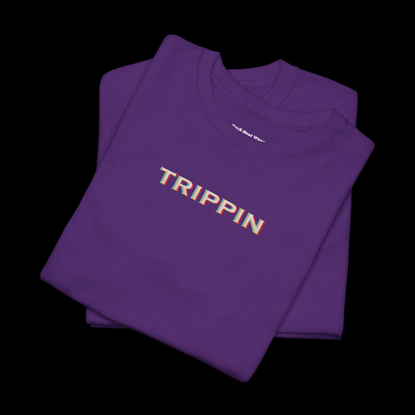 Trippin Back Print t-shirt — Glitch Typography Rave Graphic