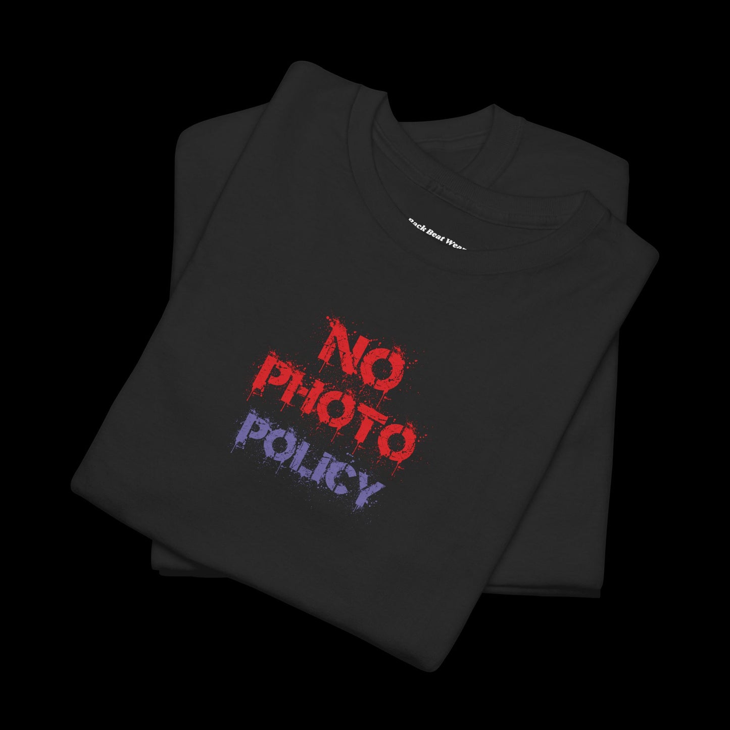 No Photo Policy Back Print t-shirt — Glitch Skull Rave Graphic