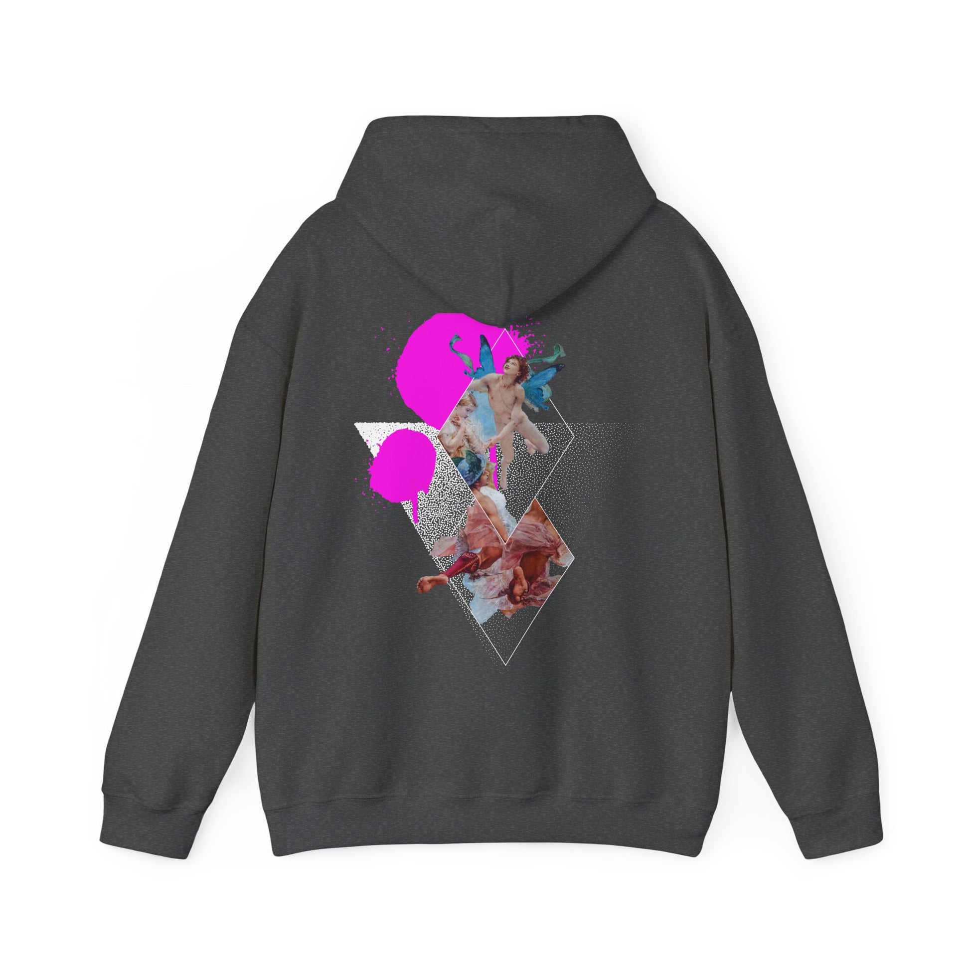 Urban Angel Hoodie: Neon Renaissance Collage - BackBeat Wear
