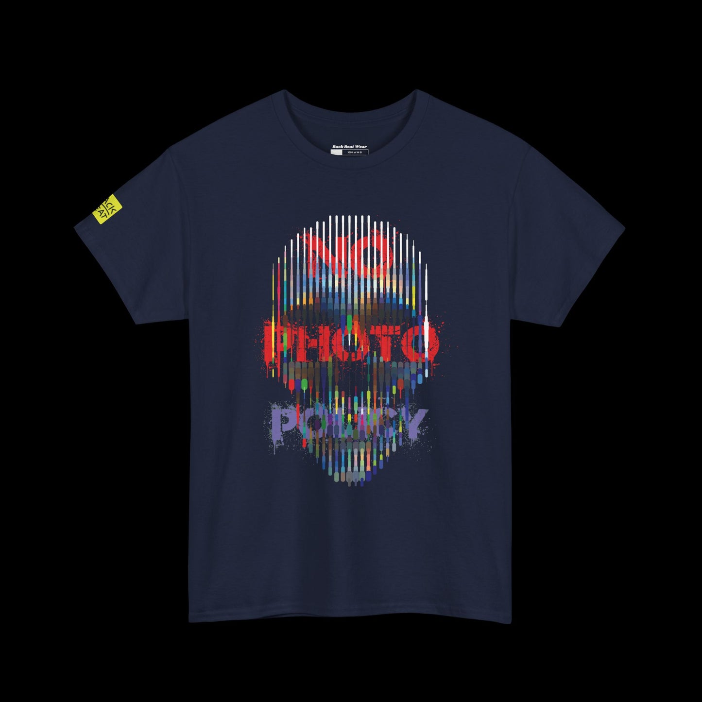 No Photo Policy: Glitch Skull Front Print
