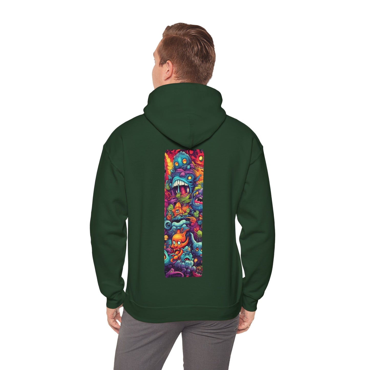 Vibrant Monsters Graphic Hoodie – Colorful Chaos in Streetwear - BackBeat Wear