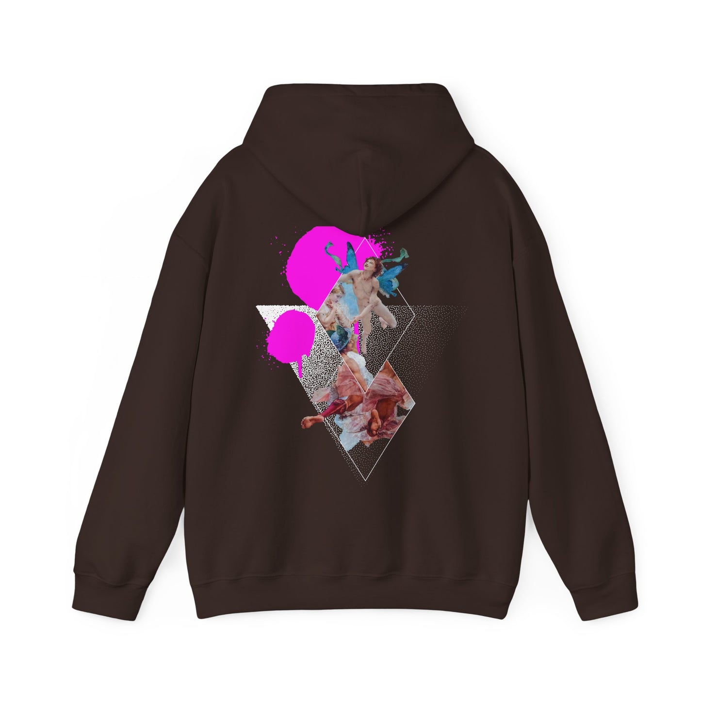Urban Angel Hoodie: Neon Renaissance Collage - BackBeat Wear