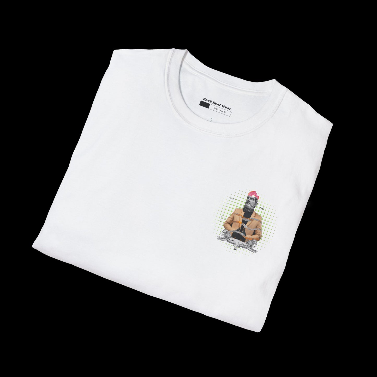 Doughnut Greek Head Collage Tee | Whimsical Urban Art