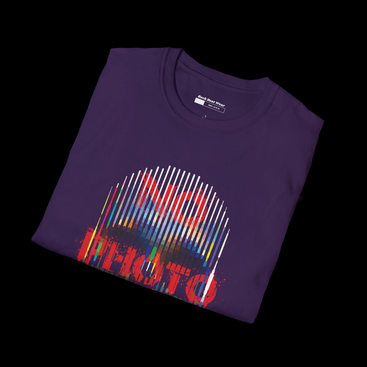 No Photo Policy: Glitch Skull Front Print BackBeat Wear T-Shirt