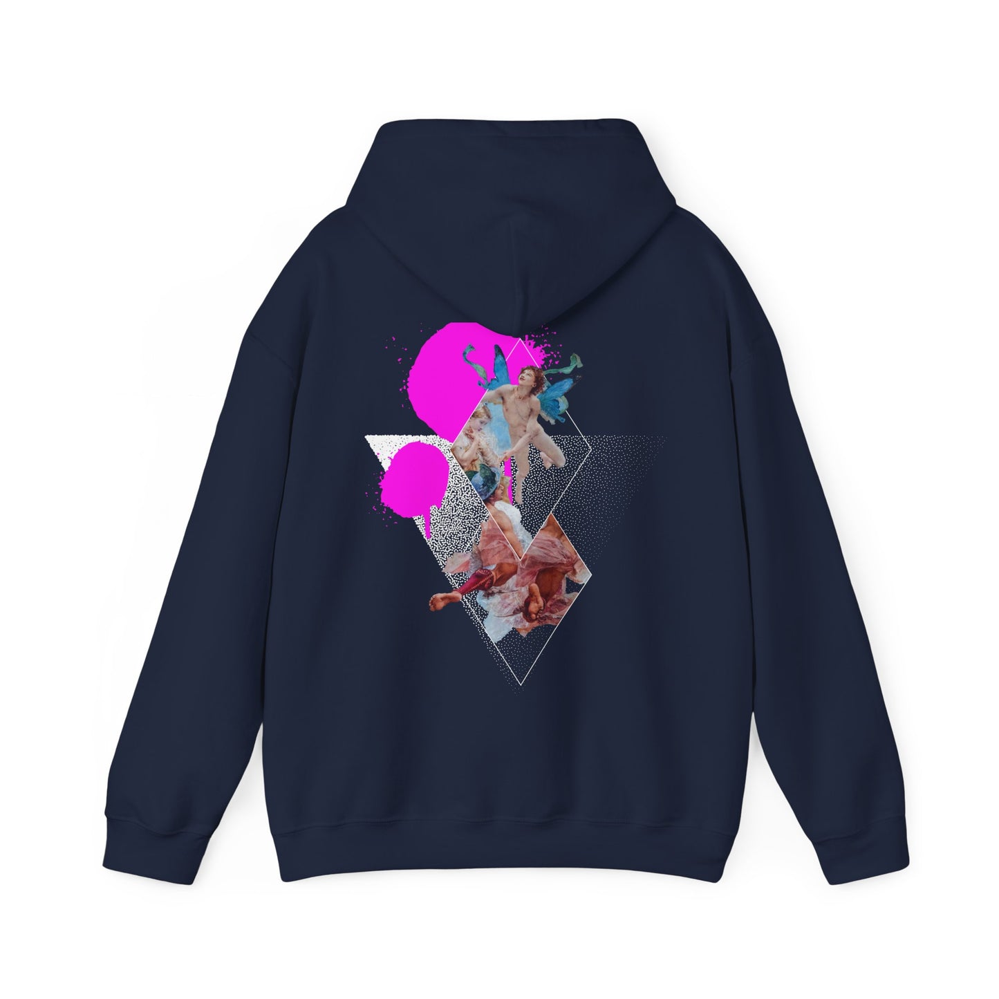 Urban Angel Hoodie: Neon Renaissance Collage - BackBeat Wear
