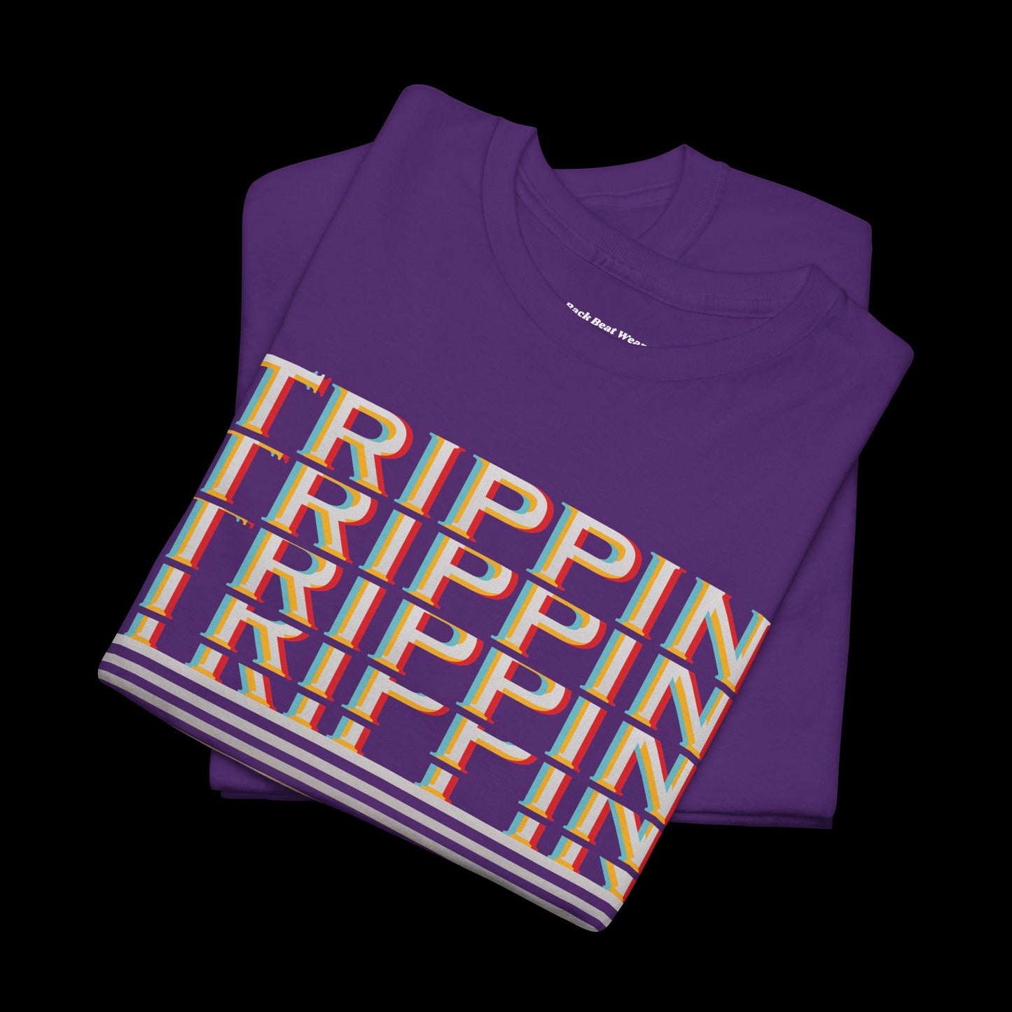 Trippin Front Print t-shirt — Glitch Typography Graphic