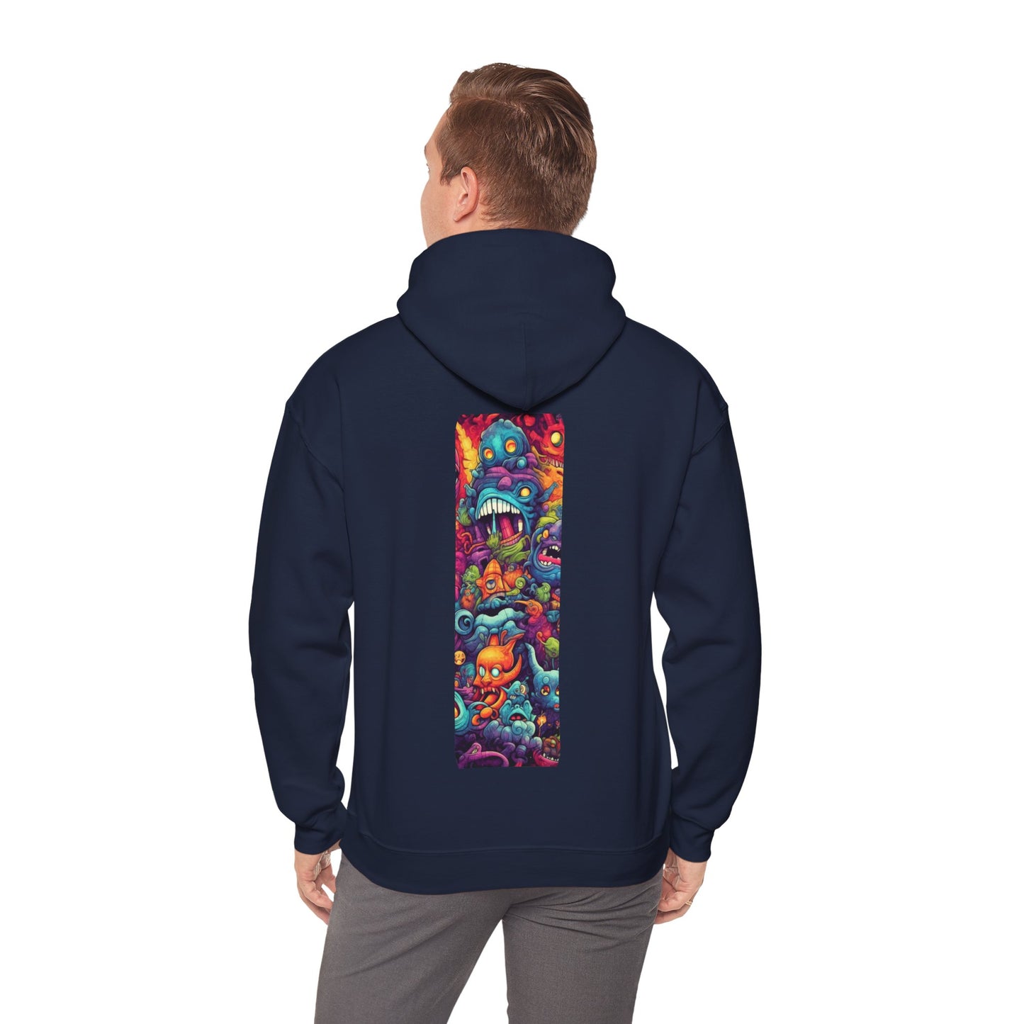 Vibrant Monsters Graphic Hoodie – Colorful Chaos in Streetwear - BackBeat Wear