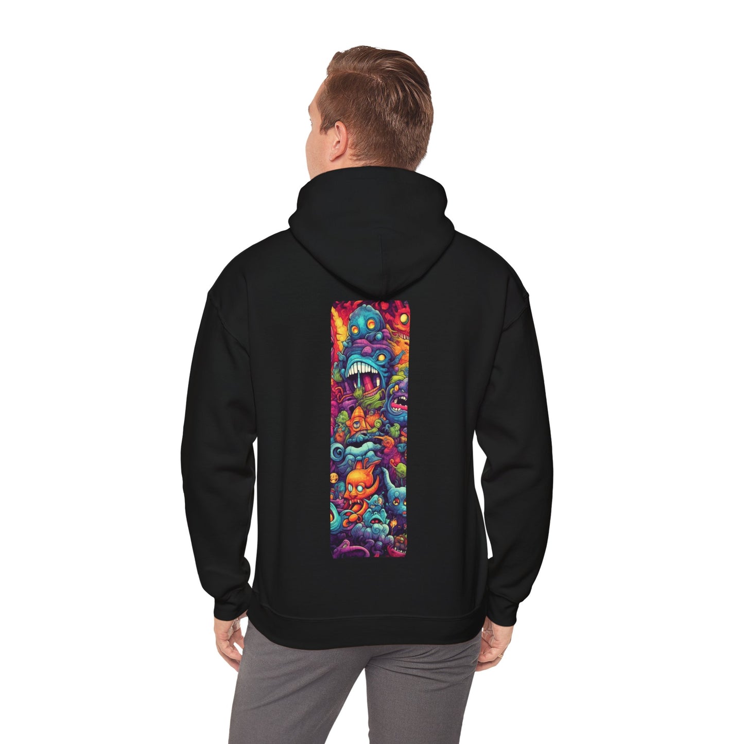 Vibrant Monsters Graphic Hoodie – Colorful Chaos in Streetwear - BackBeat Wear