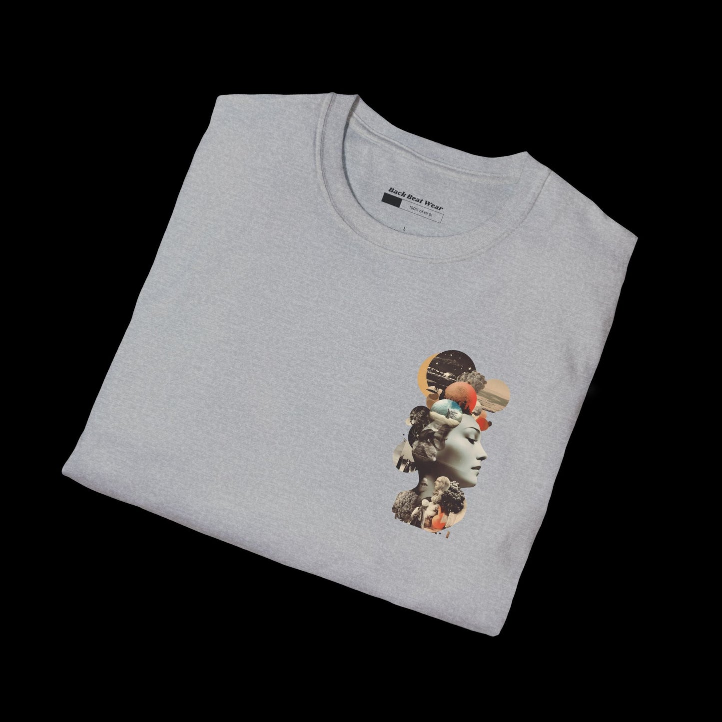 Surreal Femme Collage T-Shirt | Artistic Graphic for Dreamers