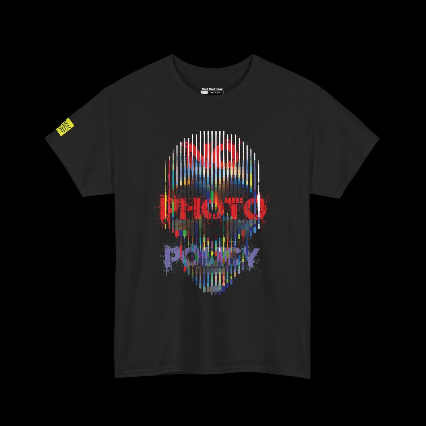 No Photo Policy: Glitch Skull Front Print