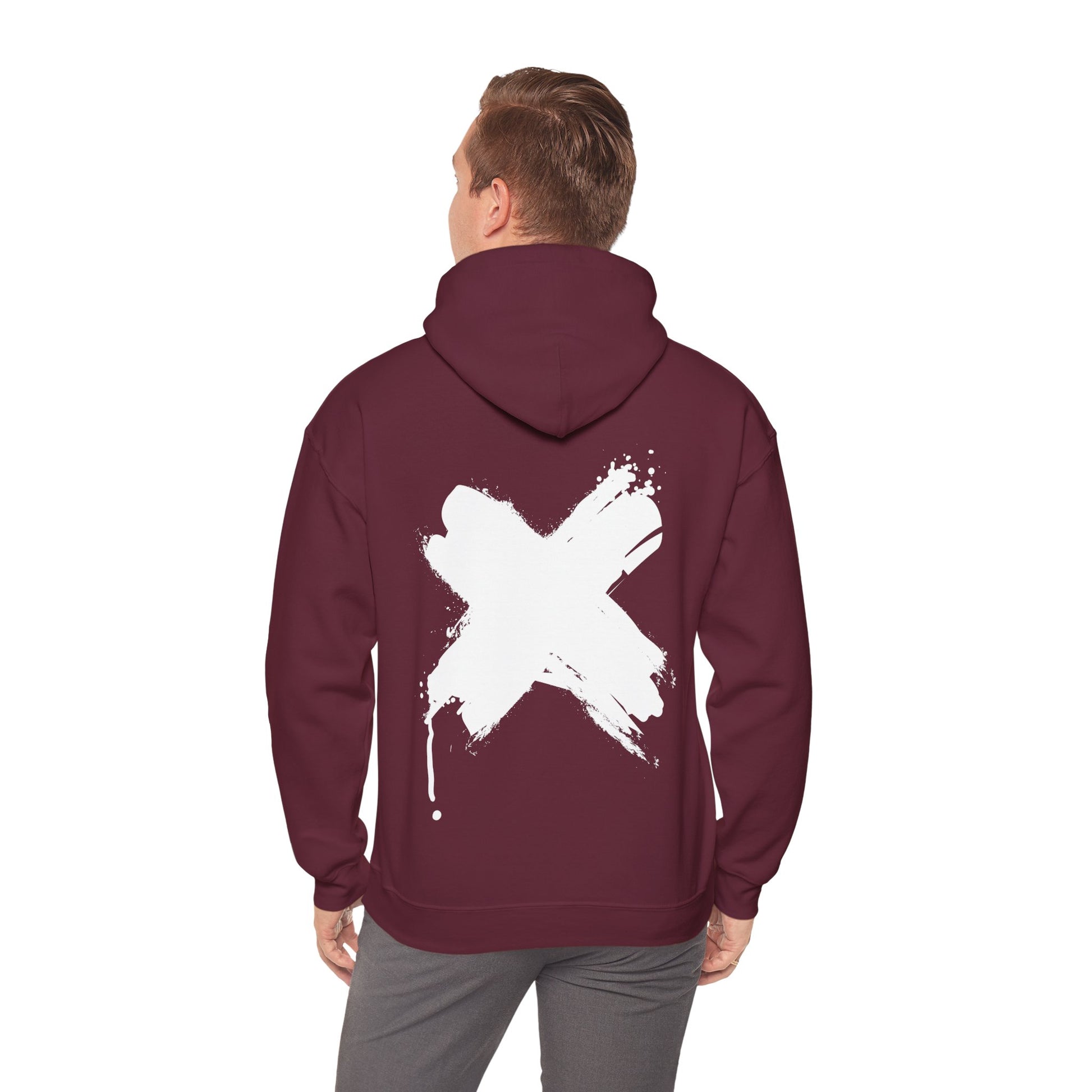White Cross Hoodie – Bold and Minimalist Design - BackBeat Wear