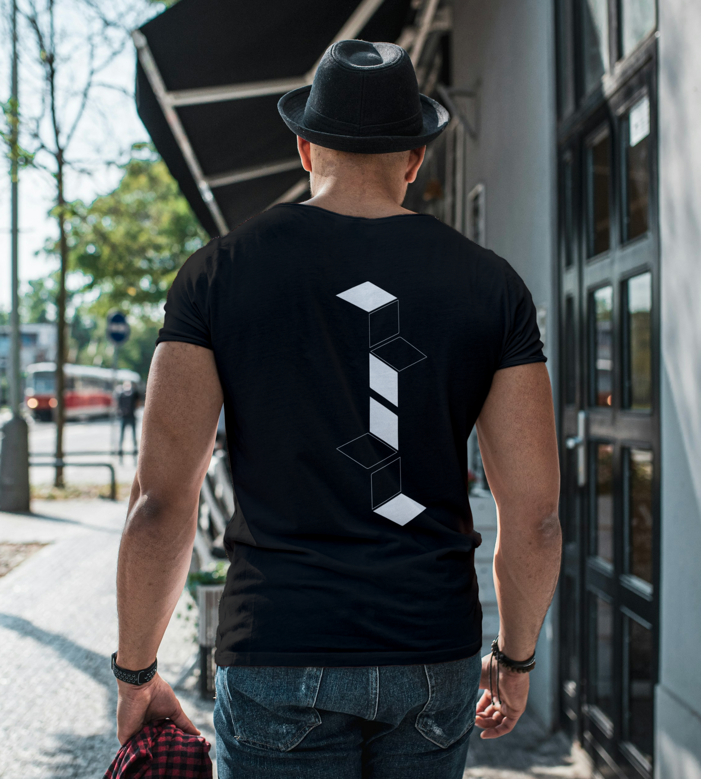 Geometric Flow: Minimalist Cube Design T-Shirt
