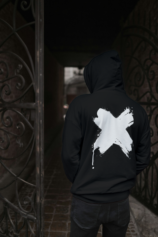White Cross Hoodie – Bold and Minimalist Design - BackBeat Wear