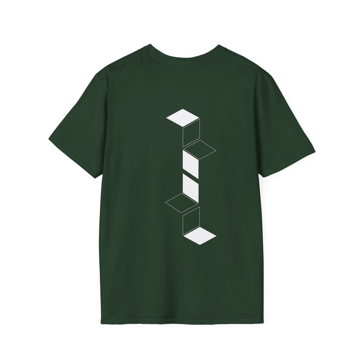 White Geometric Cube Design T-Shirt | Optical Illusion | Backbeat Wear