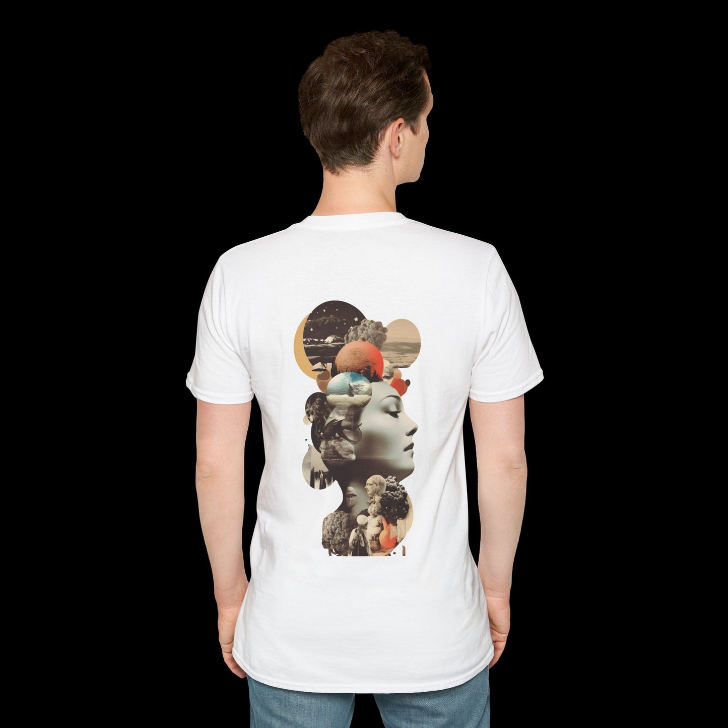 Surreal Femme Collage T-Shirt | Artistic Graphic for Dreamers