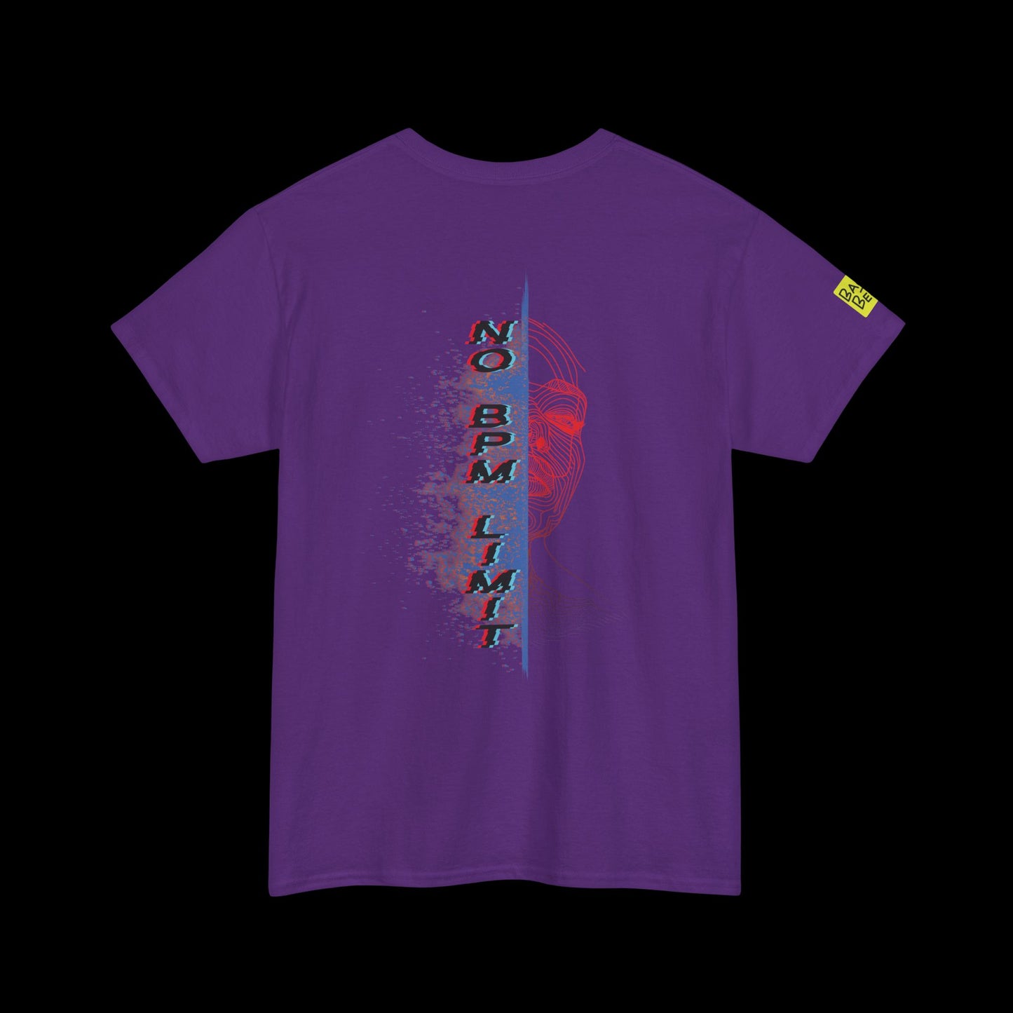 No BPM Limit Back Print t-shirt — Fragmented Face Techno Graphic