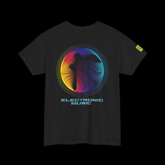 Electronic Pulse Back Print t-shirt — Neon Circular Rave Graphic