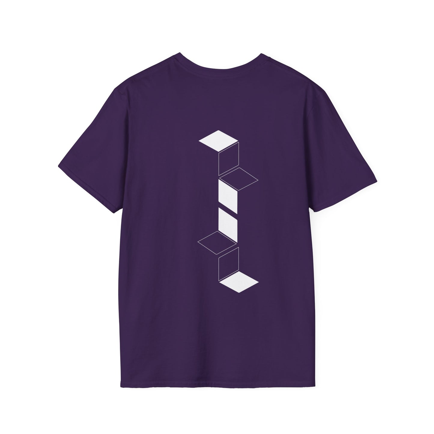 White Geometric Cube Design T-Shirt | Optical Illusion | Backbeat Wear