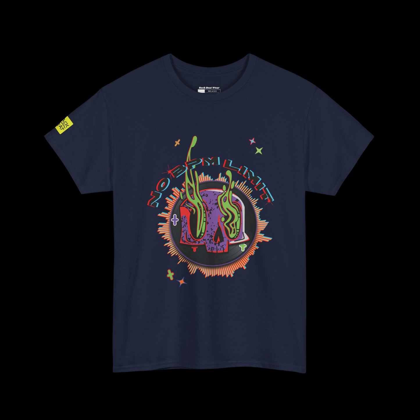 No BPM Limit Vinyl Skull: Front Print T-Shirt