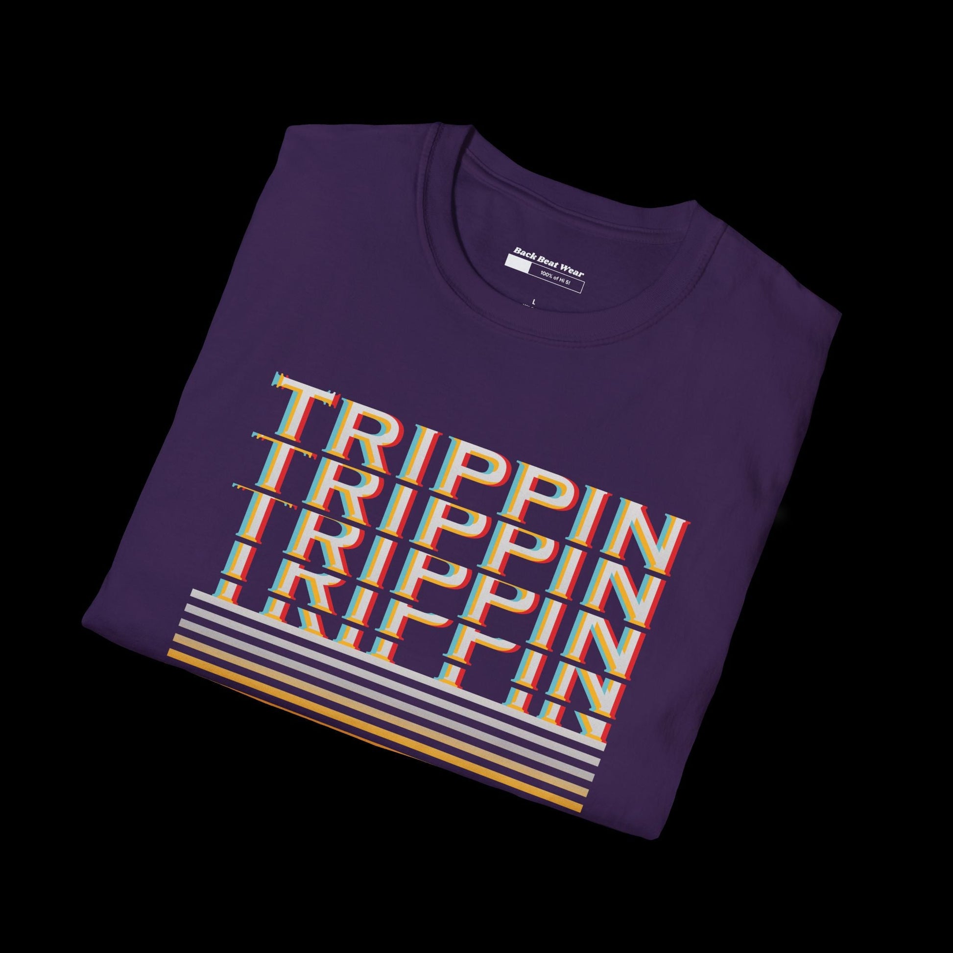 Trippin T-Shirt Front Print | Retro Melted Typography Graphic Tee  BackBeat Wear T-Shirt