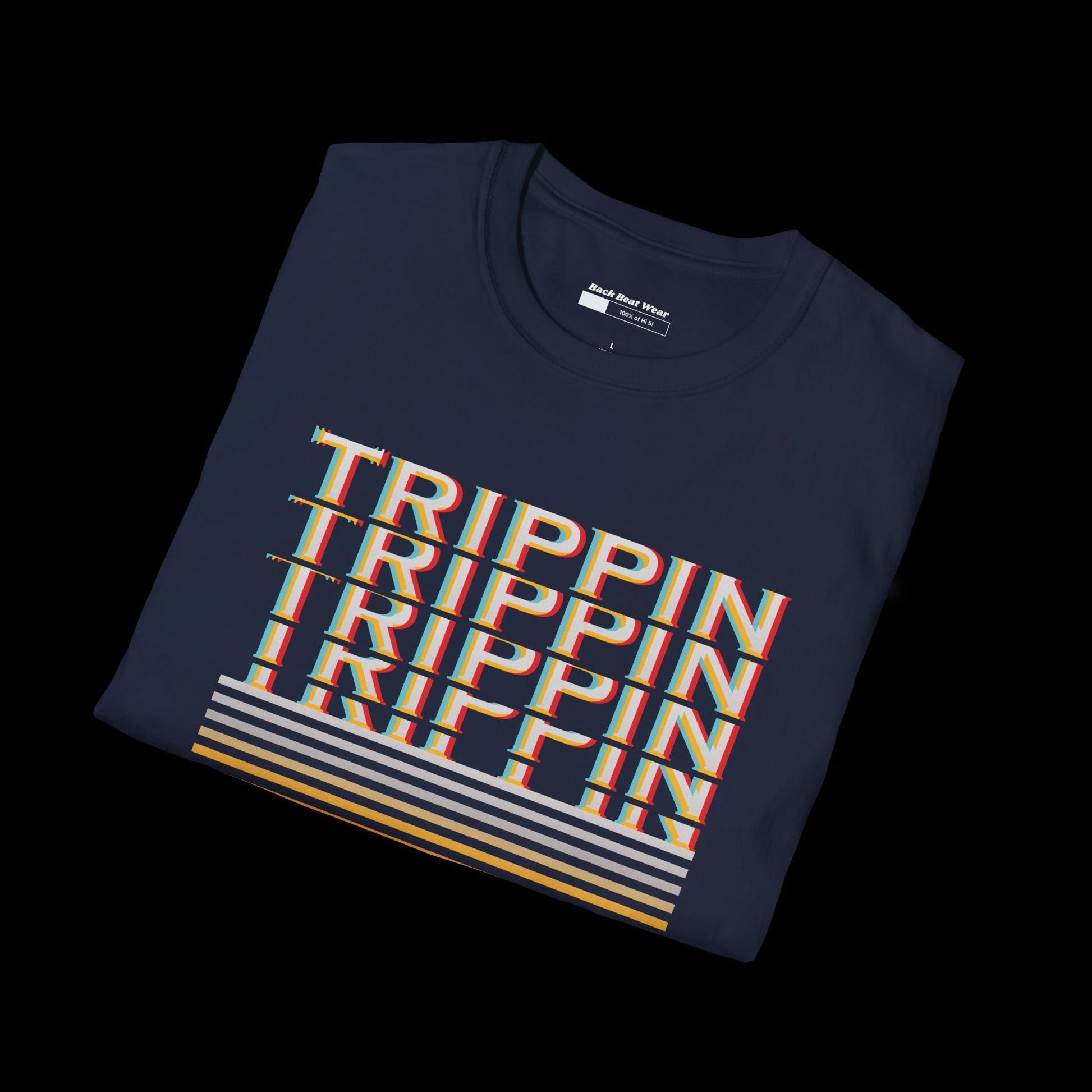 Trippin T-Shirt Front Print | Retro Melted Typography Graphic Tee  BackBeat Wear T-Shirt