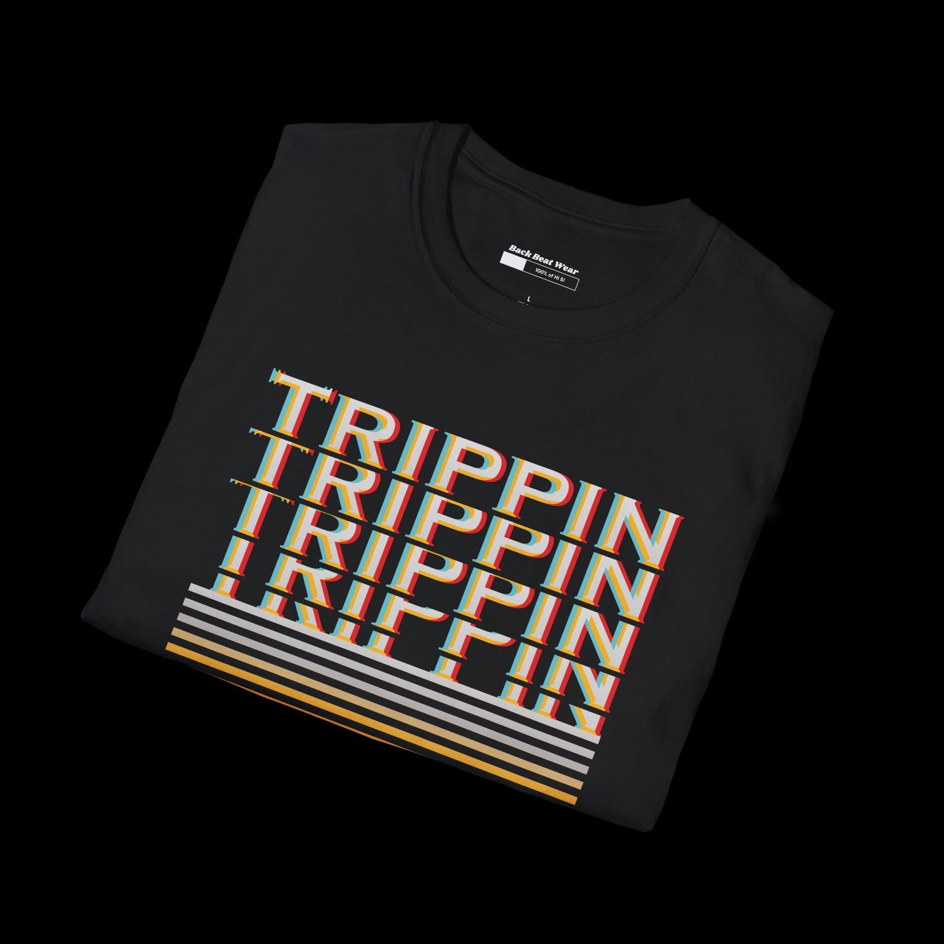 Trippin T-Shirt Front Print | Retro Melted Typography Graphic Tee  BackBeat Wear T-Shirt