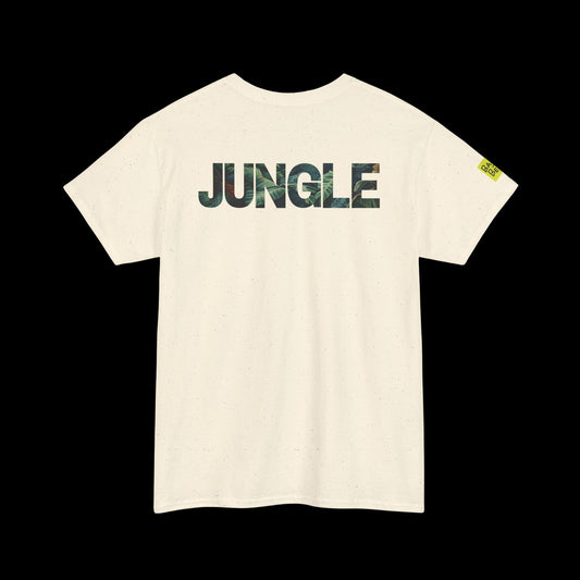 JUNGLE t-shirt – Back Print Leaf Pattern Street wear