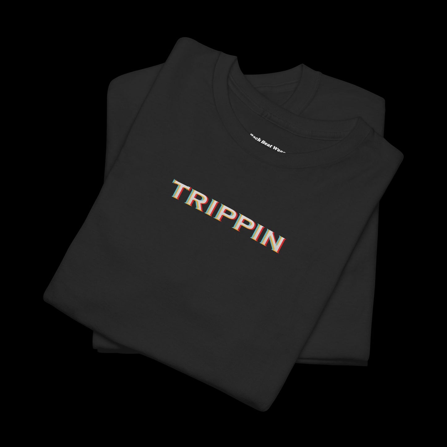 Trippin Back Print t-shirt — Glitch Typography Rave Graphic