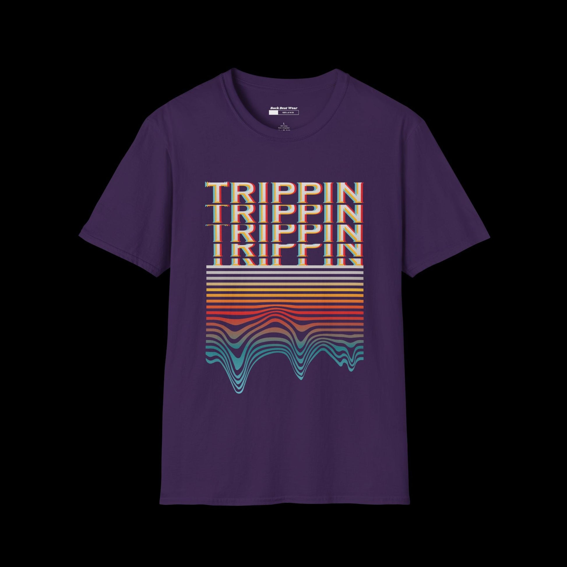 Trippin T-Shirt Front Print | Retro Melted Typography Graphic Tee  BackBeat Wear T-Shirt