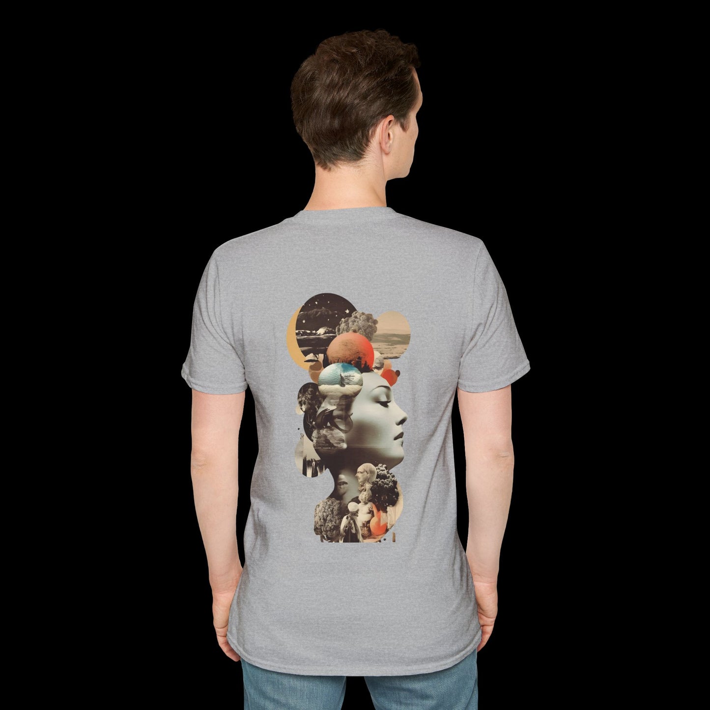 Surreal Femme Collage T-Shirt | Artistic Graphic for Dreamers