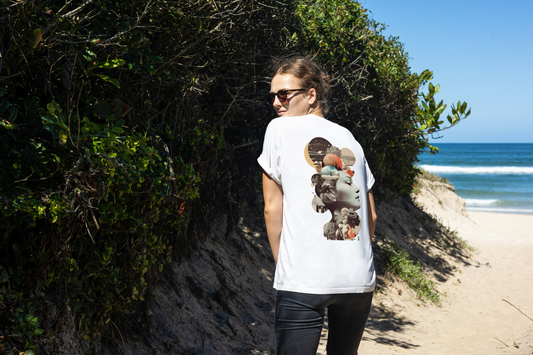 Surreal Femme Collage T-Shirt | Artistic Graphic for Dreamers
