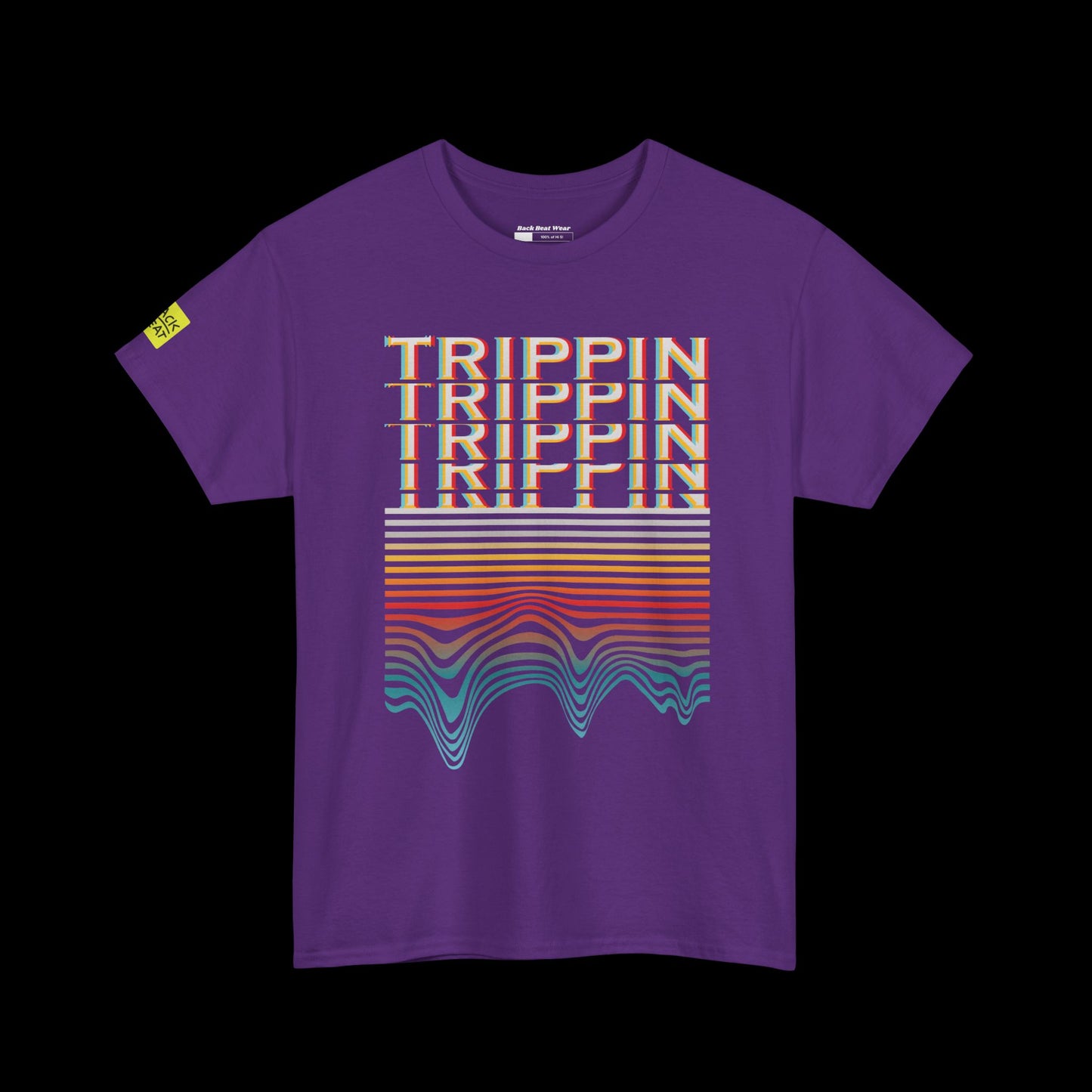 Trippin Front Print t-shirt — Glitch Typography Graphic