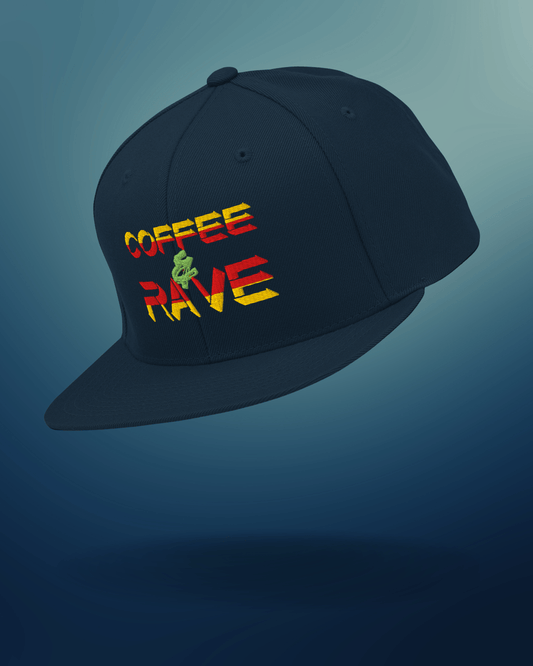 Coffee & Rave Embroidered Snapback Hat – Streetwear Festival Cap