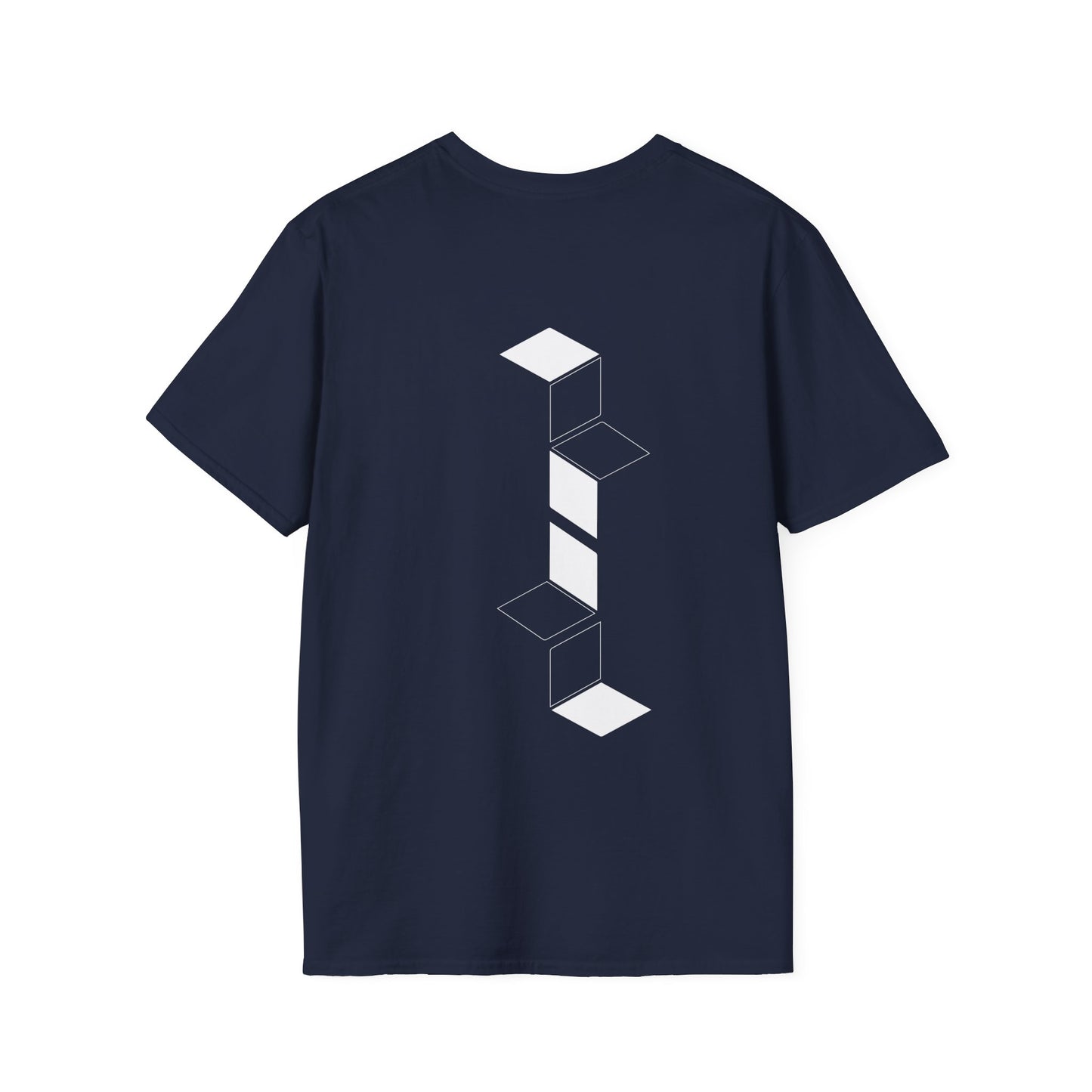 White Geometric Cube Design T-Shirt | Optical Illusion | Backbeat Wear