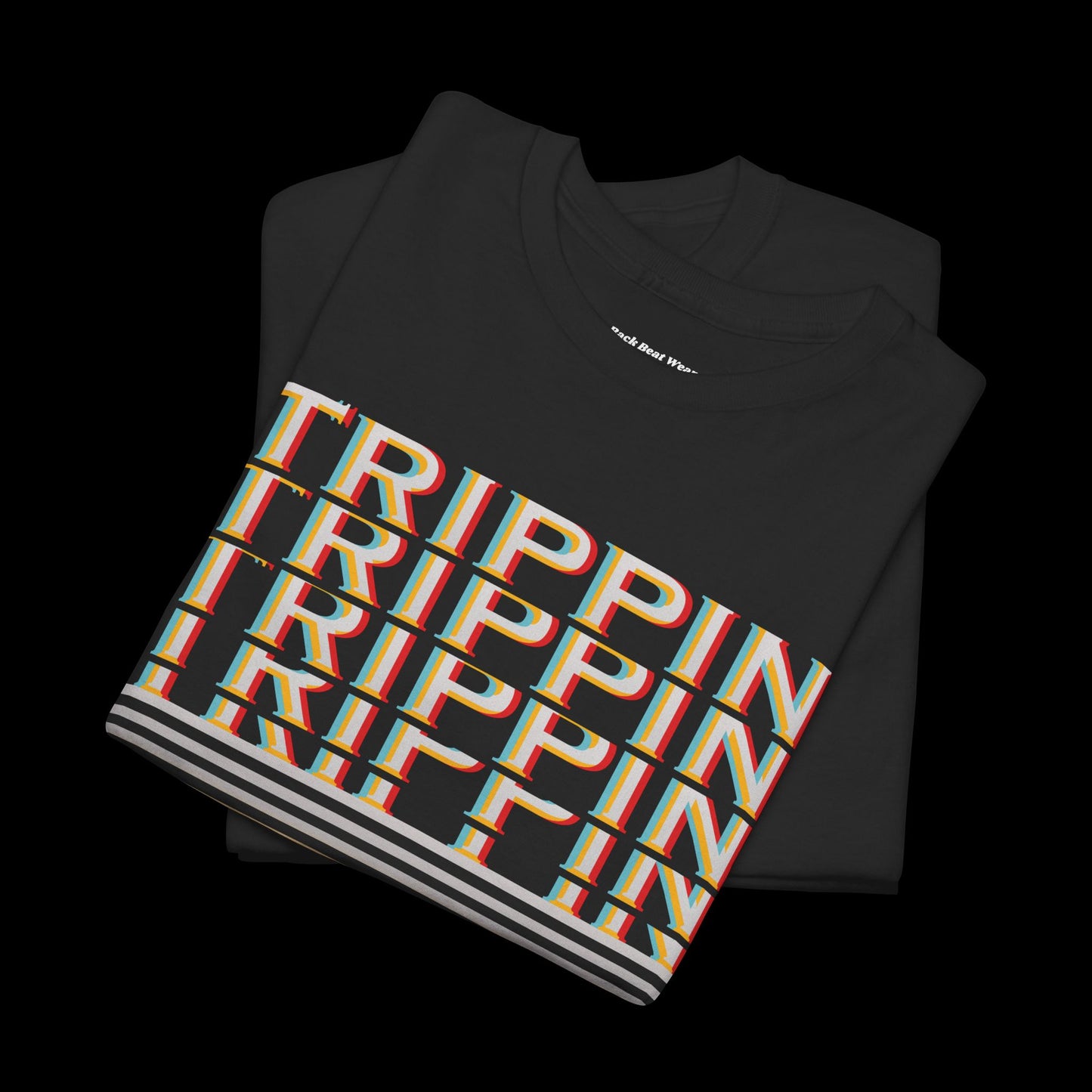 Trippin Front Print t-shirt — Glitch Typography Graphic