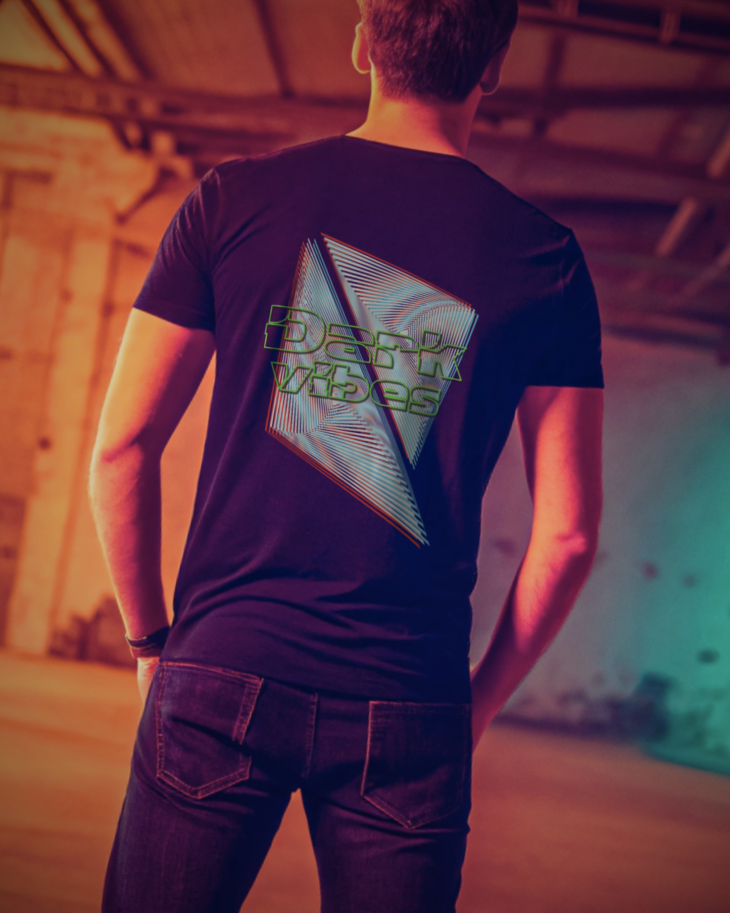 Dark Vibes: Futuristic Geometric T-Shirt
