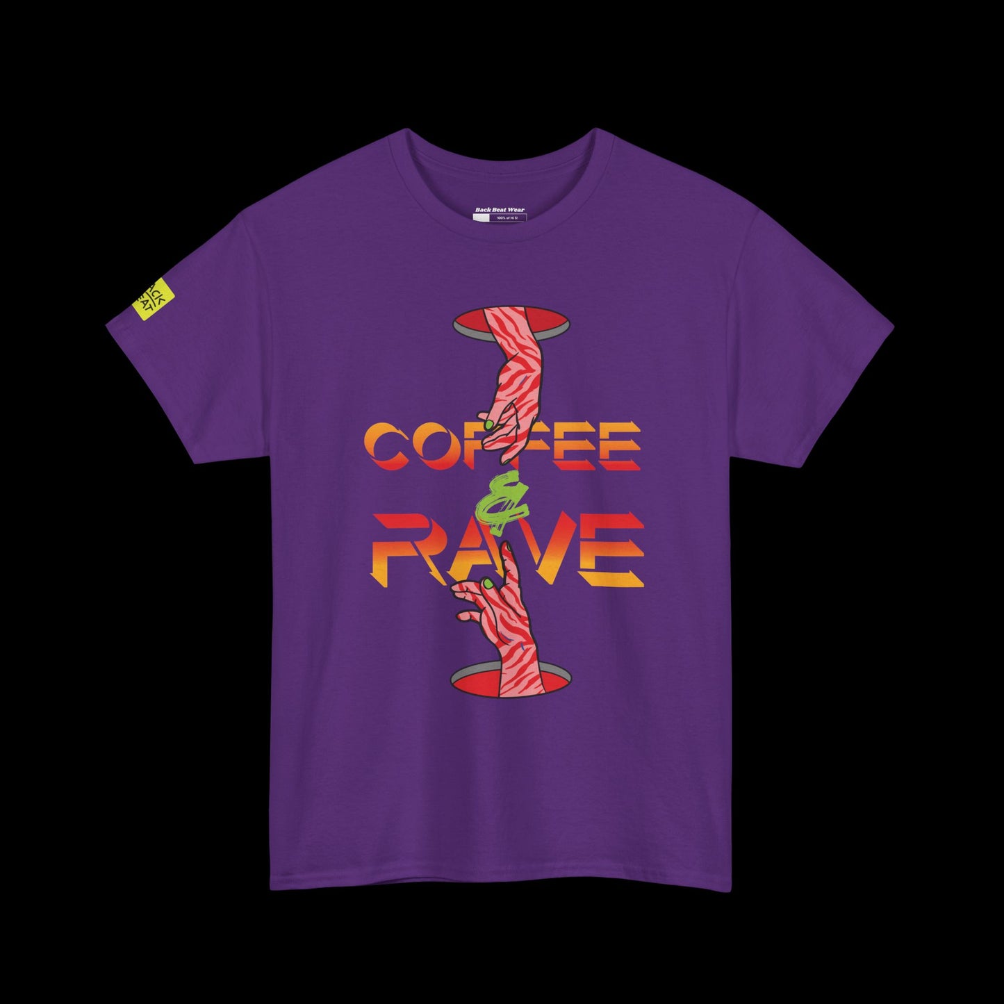 Coffee & Rave T-Shirt | Bold Festival Front Graphic Tee