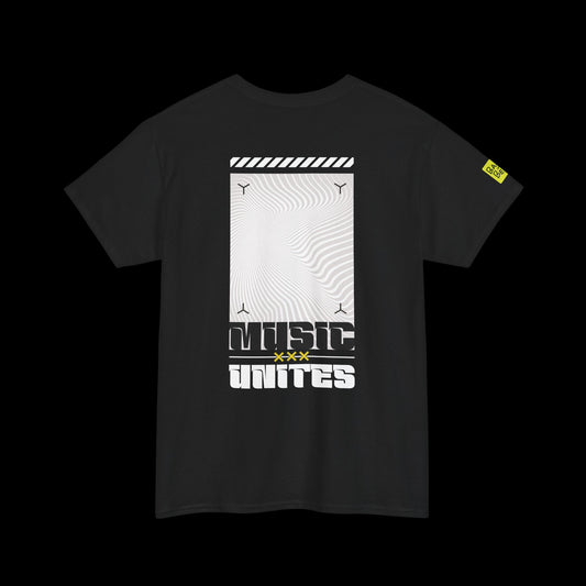 Music Unites Back Print t-shirt — Minimal Rave Graphic Tee