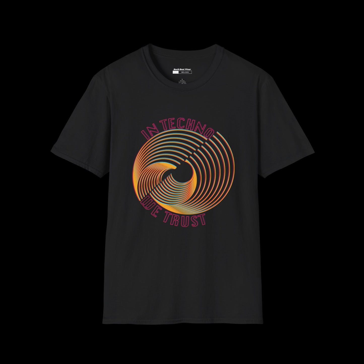 In Techno We Trust Front Spiral Tee - Spiral Graphic Design