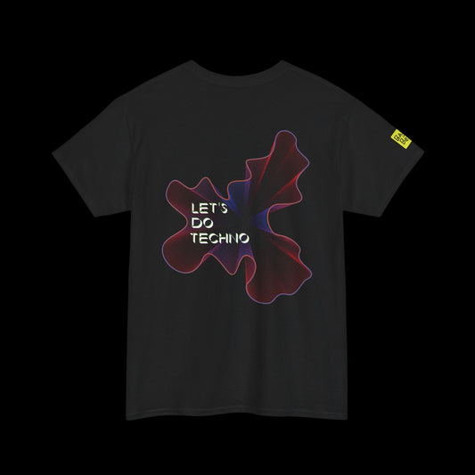 Let’s Do Techno Back Print t-shirt — Minimal Waveform Rave Graphic