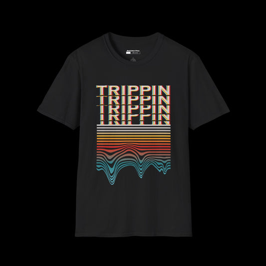 Trippin T-Shirt Front Print | Retro Melted Typography Graphic Tee  BackBeat Wear T-Shirt