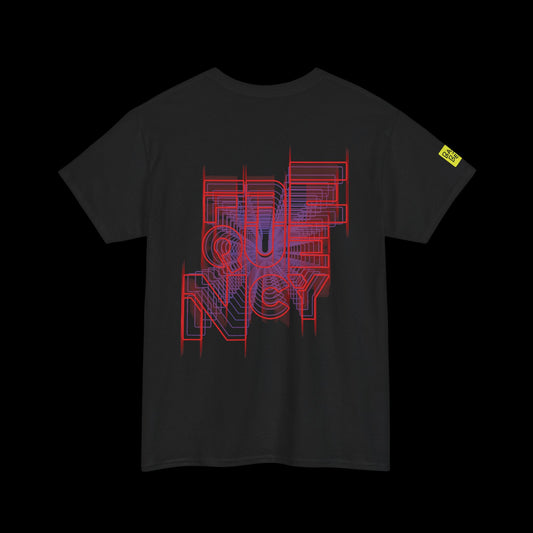 Frequency Back Print t-shirt — Neon Techno Rave Graphic