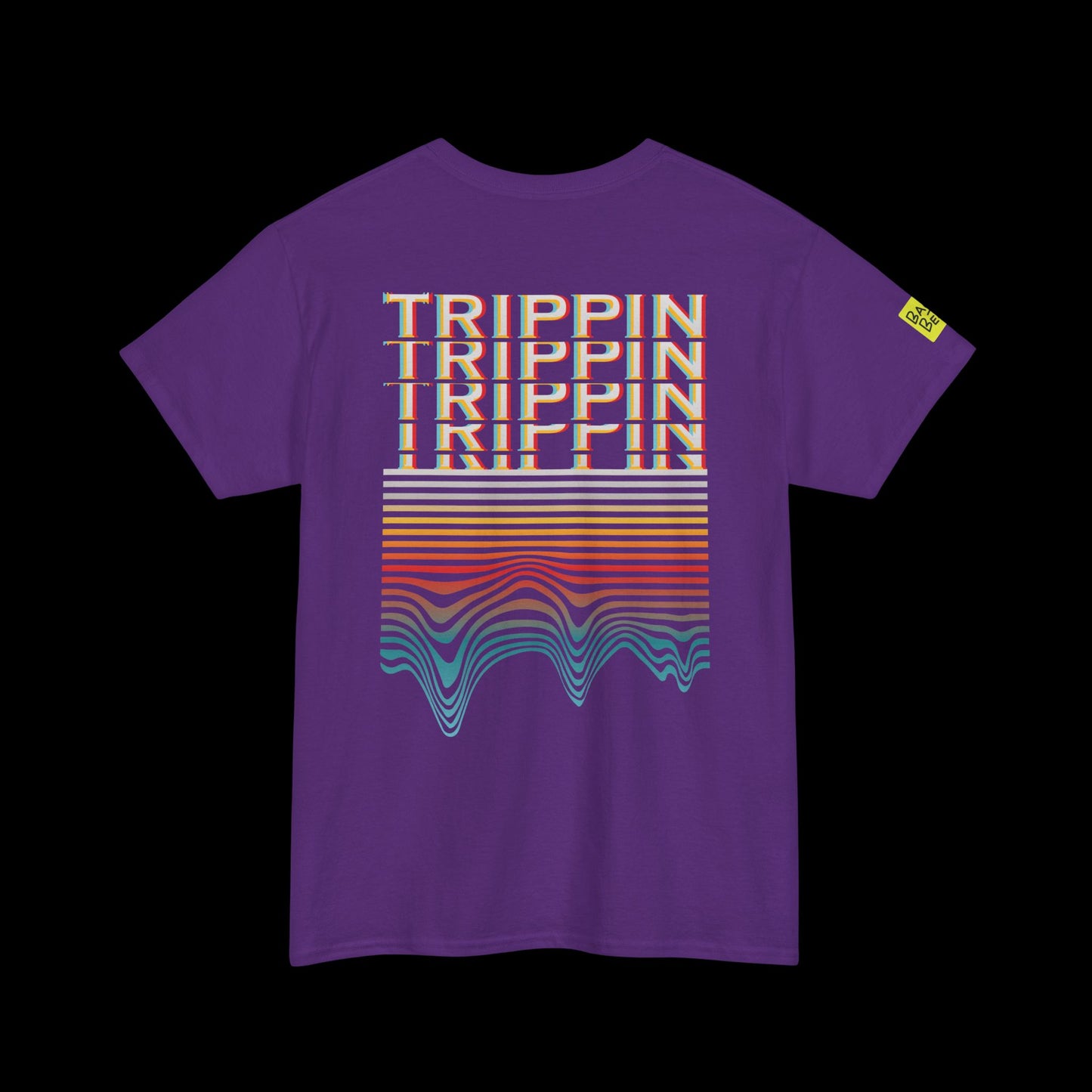 Trippin Back Print t-shirt — Glitch Typography Rave Graphic