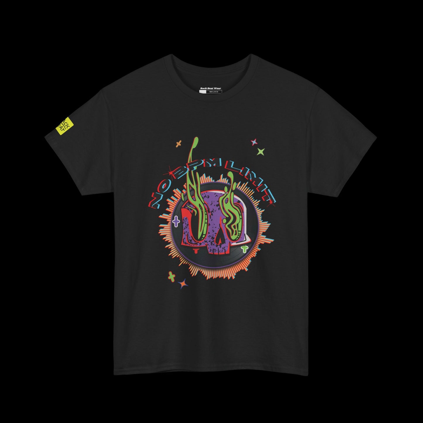 No BPM Limit Vinyl Skull: Front Print T-Shirt
