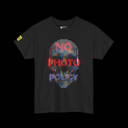 No Photo Policy: Glitch Skull Front Print