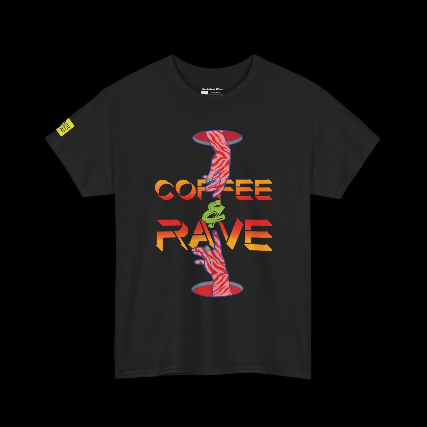 Coffee & Rave T-Shirt | Bold Festival Front Graphic Tee
