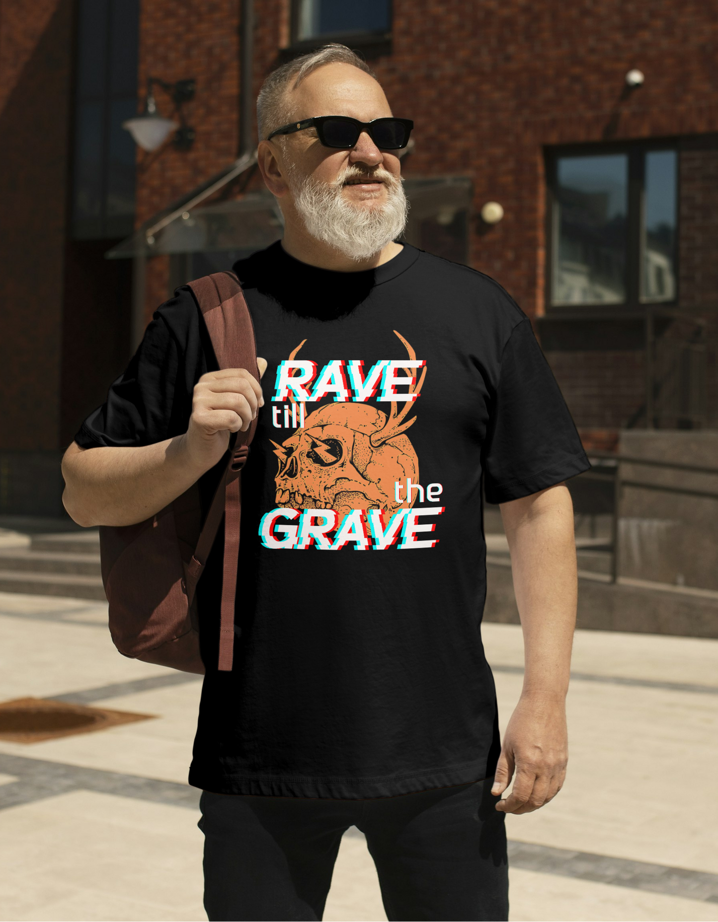 Rave Till the Grave Front Print - Unisex Classic Tee