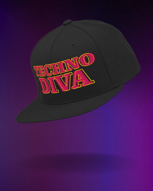Techno Diva Snapback Hat | Embroidered Statement Cap